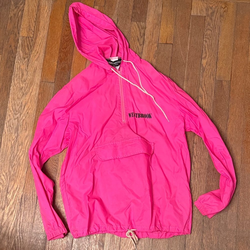 Vintage Pink Windbreaker Hoodie